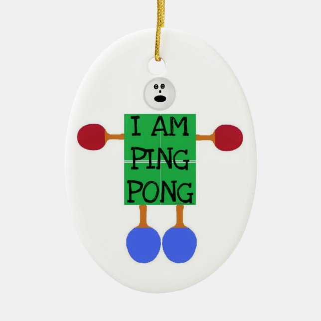 Jag heter Pong Stick figur Julgransprydnad Keramik (Framsidan)