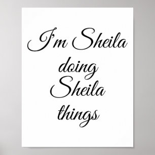 Jag heter Sheila Doing Sheila Sak Funny Birthday N Poster