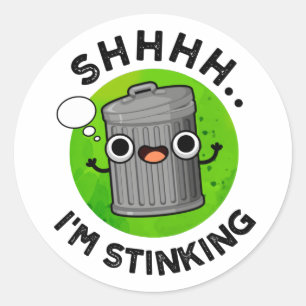 Jag heter Stinking Funny Sopor Sopor Pun Runt Klistermärke