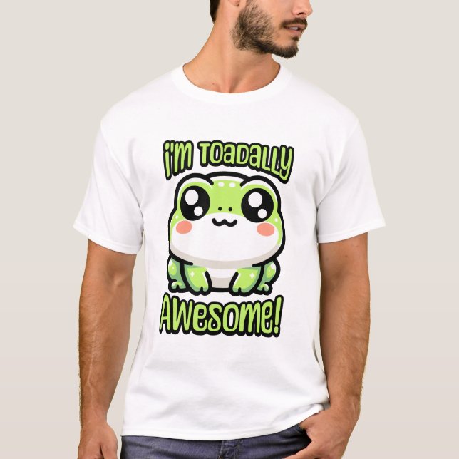 Jag heter Toadally Fantastisk! Cute Toad Frog Pun T Shirt (Framsida)