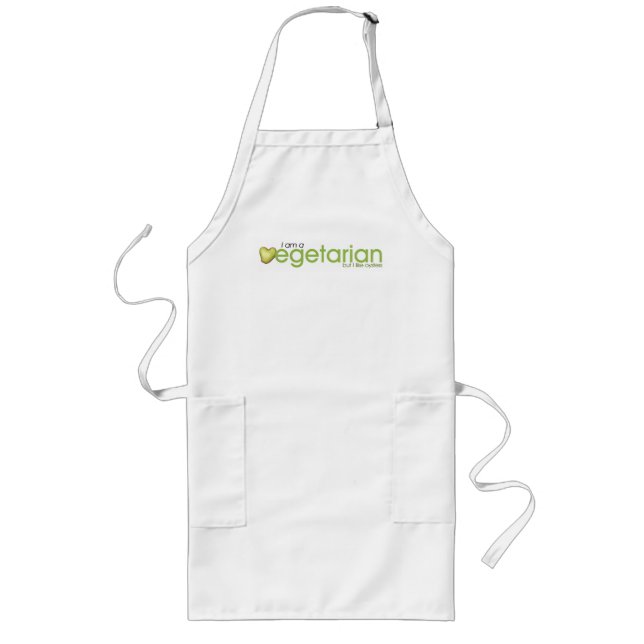 Jag heter Vegetarian Long Apron Långt Förkläde (Framsidan)