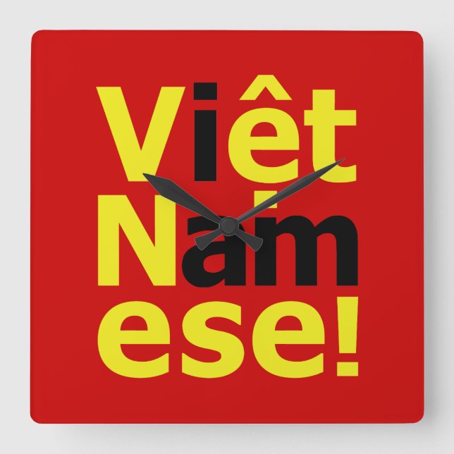 Jag heter Viet Namese! Fyrkantig Klocka (Framsida)