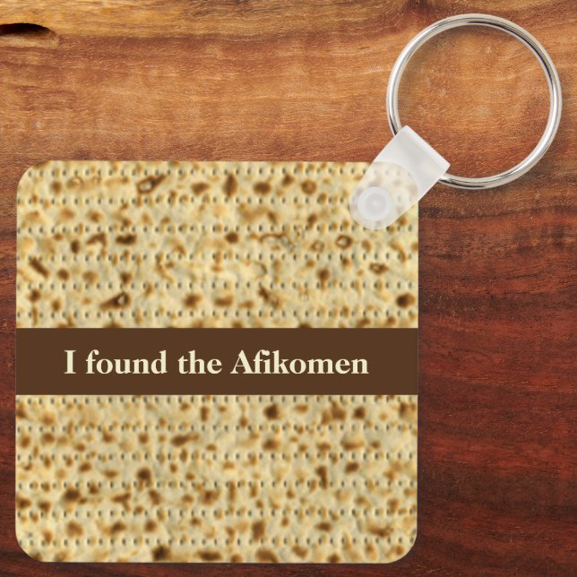 Jag hittade Afikomen matzo påsk  Nyckelring (Baksida)