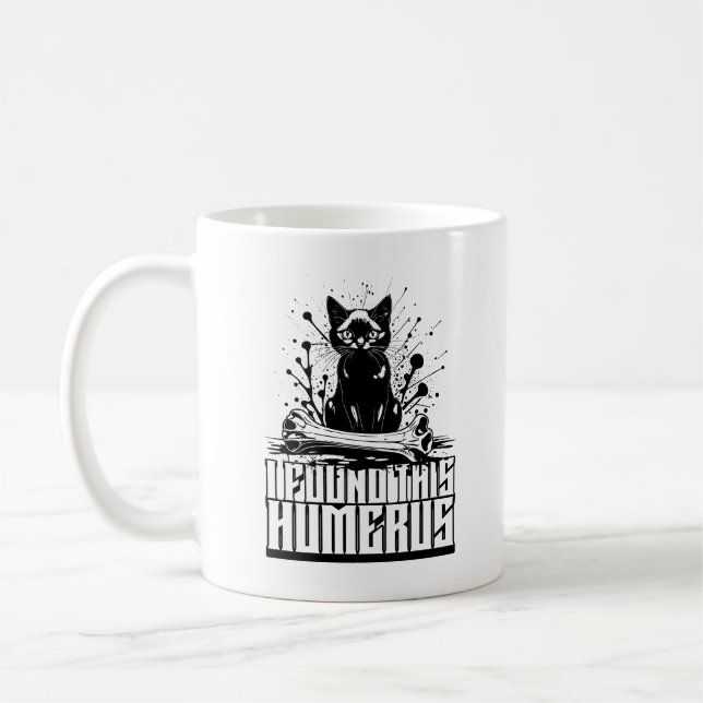 Jag hittade den här humerussvarta katten med human kaffemugg (Vänster)