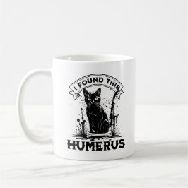 Jag hittade den här humerussvarta katten med human kaffemugg