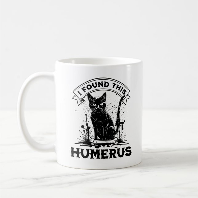 Jag hittade den här humerussvarta katten med human kaffemugg (Vänster)