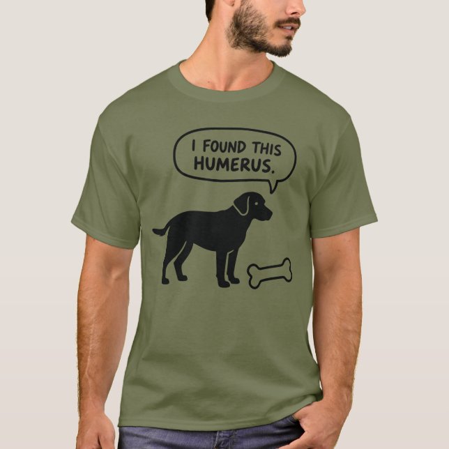 Jag hittade den här överarmsbenet hund t-shirt (Framsida)