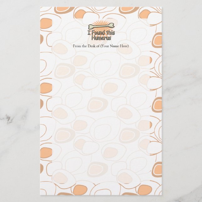 Jag hittade Humerus Bone. Brevpapper (Framsida)