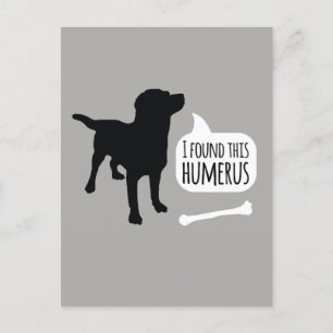 Jag hittade Humerus Hund med Bone Funny Postcard Vykort