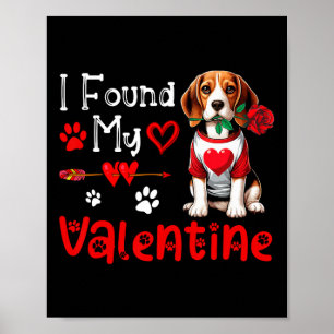 Jag hittade min hjärtans beagle med blommande hjär poster