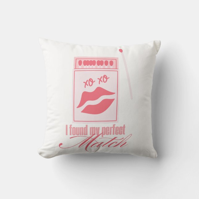Jag hittade min perfekta matchdesign | Rosa flicka Kudde (Framsida)