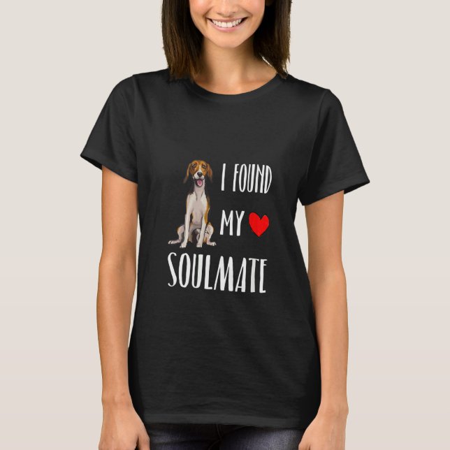 Jag hittade min Soulmate American Foxhound Hund L T Shirt (Framsida)