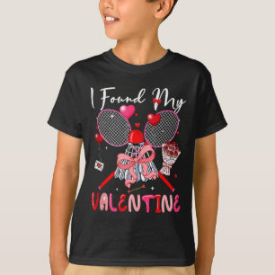 Jag hittade min valentin Dag Badminton Utrustning  T Shirt