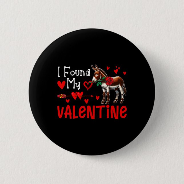 Jag hittade min valentinäsa med blomma bonde klipp knapp (Framsida)