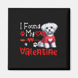 Jag hittade min valentine malteser med blomma söt magnet