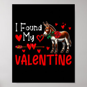 Jag hittade min valentinsåsna åsna med blomsterodl poster