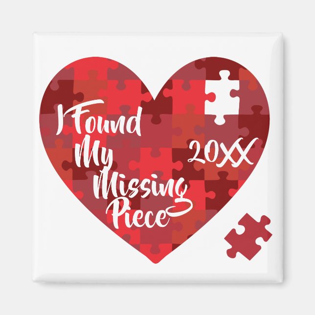 Jag hittade mitt saknade Biet - Pussel Heart Magnet (Framsidan)