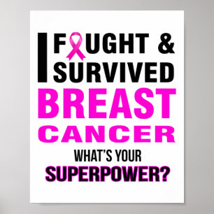 Jag hittade och Överlevt bröstcancer t skjortor Poster