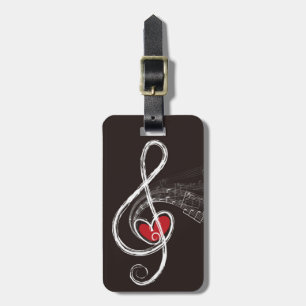 JAG HJÄLPER MUSIC Treble Clef Black-Personligen Bagagebricka