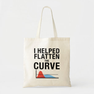 Jag hjälpte till att tända Curve Social Avstånd Tygkasse