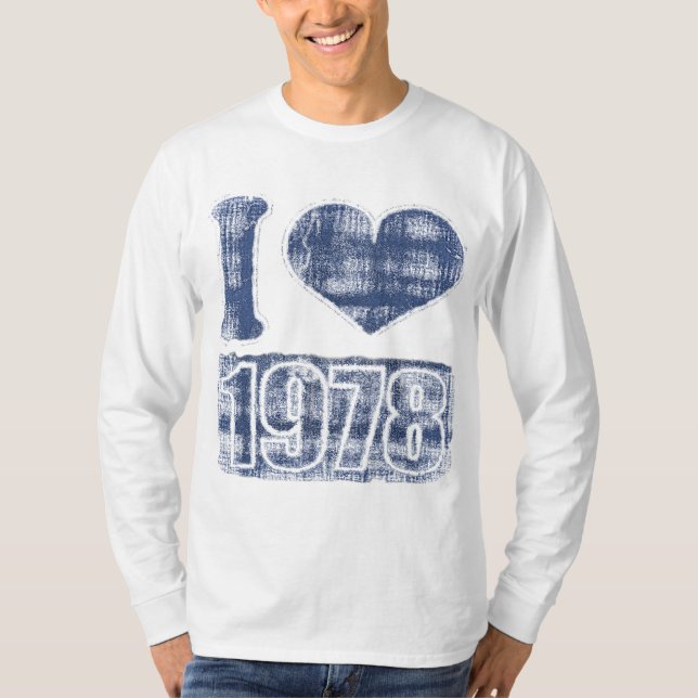Jag hjärta 1978 Vintage T-Shirt (Framsida)