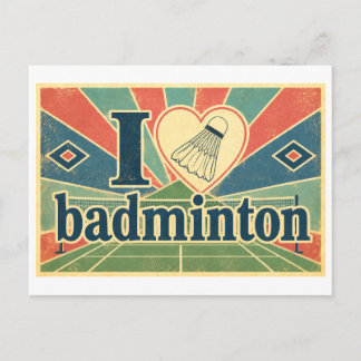 "Jag [Hjärta] Badminton" Vykort