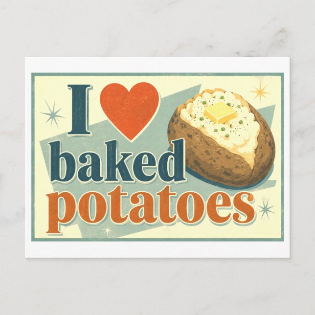 "Jag [Hjärta] Bakat Potatis" Vykort (Framsida)