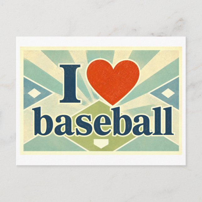 "Jag [Hjärta] Baseboll" Vykort (Framsida)