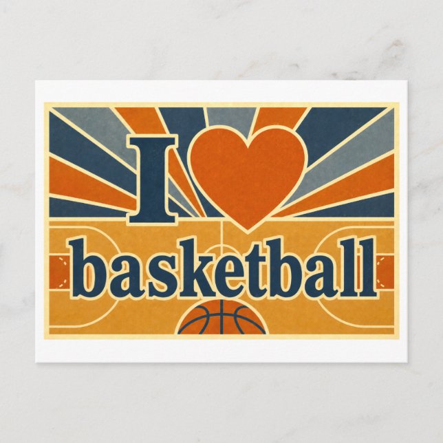 "Jag [Hjärta] Basket" Vykort (Framsida)