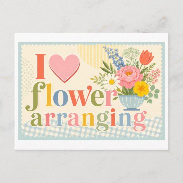 "Jag [Hjärta] Blomsterarrangemang" Vykort (Framsida)