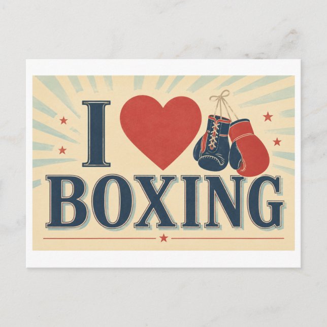 "Jag [Hjärta] Boxning" Vykort (Framsida)