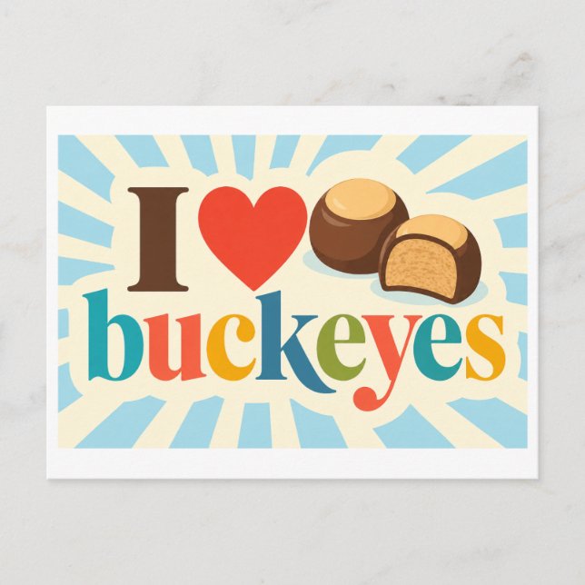 "Jag [Hjärta] Buckeyes" Vykort (Framsida)