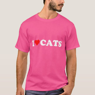 Jag hjärta Cats I kärlek Cats sött rött hjärta Cat T Shirt