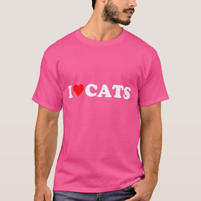 Jag hjärta Cats I kärlek Cats sött rött hjärta Cat T Shirt (Framsida)