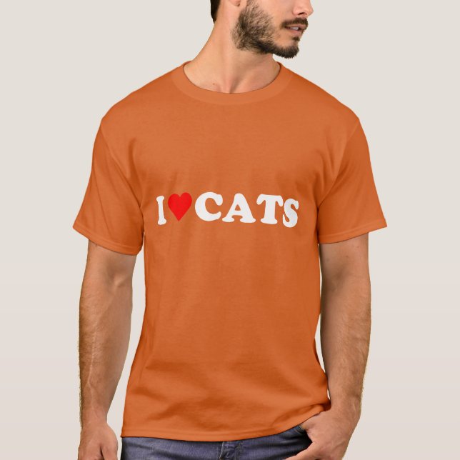 Jag hjärta Cats I kärlek Cats sött rött hjärta Cat T Shirt (Framsida)