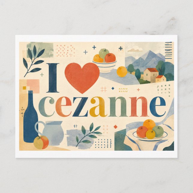 "Jag [Hjärta] Cezanne" Vykort (Framsida)