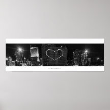 Jag hjärta Chicago Skyline i Black and White