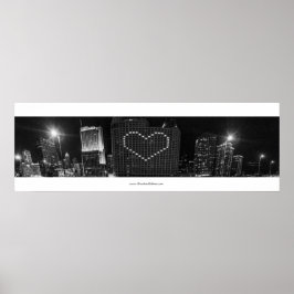 Jag hjärta Chicago Skyline i Black and White Poster