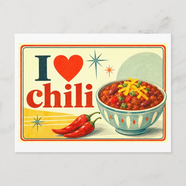 "Jag [Hjärta] Chili" Vykort (Framsida)