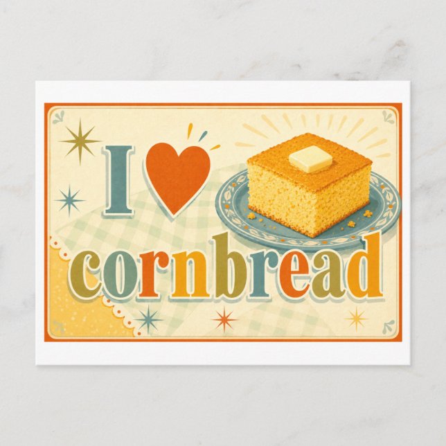 "Jag [Hjärta] Cornbread" Vykort (Framsida)