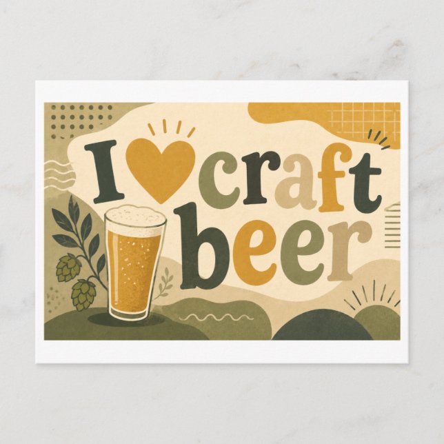 "Jag [Hjärta] Craft Beer" Vykort (Framsida)