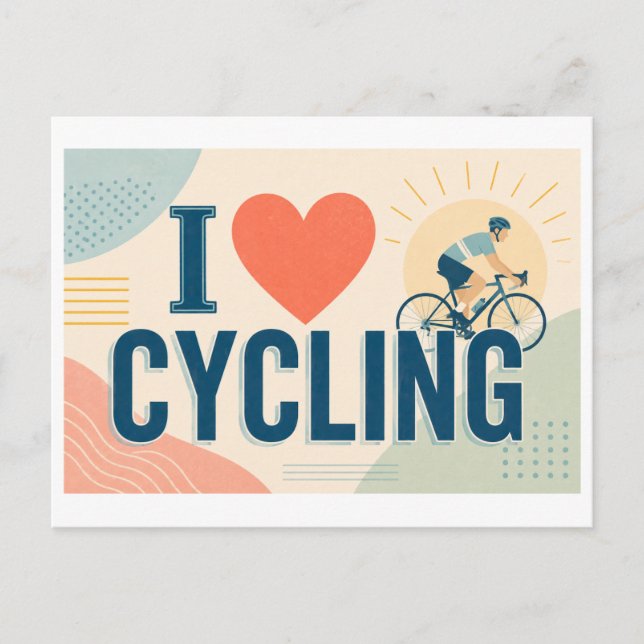 "Jag [Hjärta] Cykling" Vykort (Framsida)