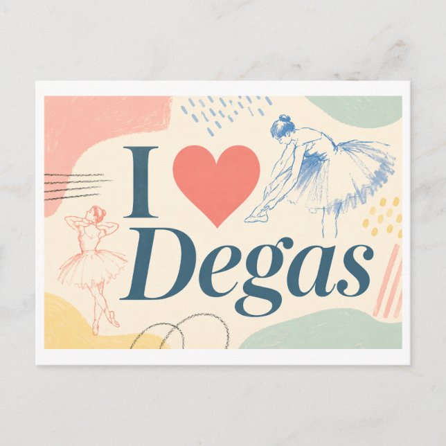 "Jag [hjärta] Degas" Vykort (Framsida)
