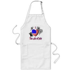 Jag hjärta den 4 juli månads Apron Långt Förkläde