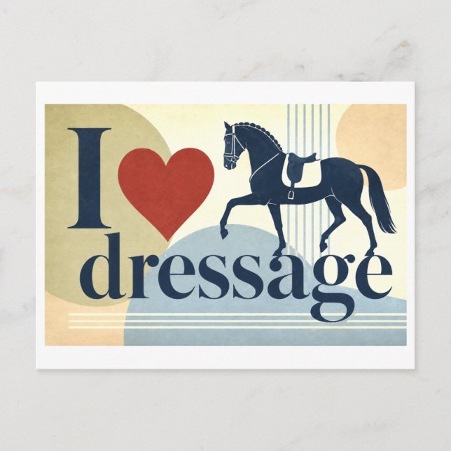 "Jag [Hjärta] Dressage" Vykort (Framsida)