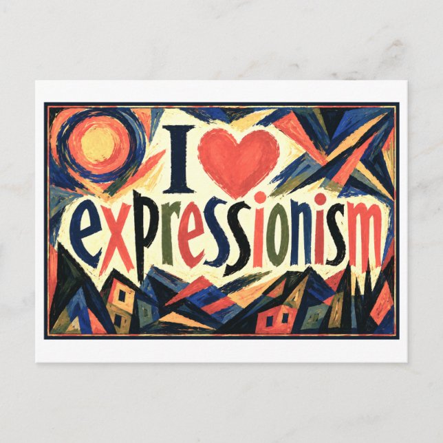 "Jag [Hjärta] Expressionism" Vykort (Framsida)