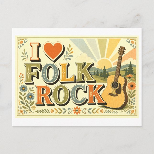 "Jag [Hjärta] Folkmusik Rock" Vykort (Framsida)