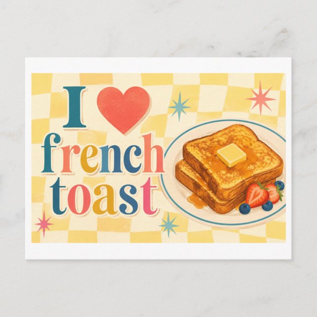 "Jag [Hjärta] fransk toast" Vykort (Framsida)