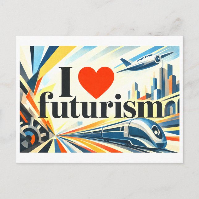"Jag [Hjärta] Futurism" Vykort (Framsida)