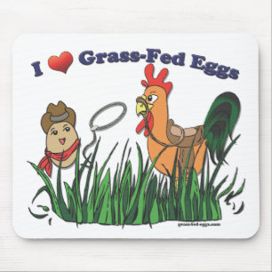 Jag hjärta Gräs-Matade ägg Musmatta